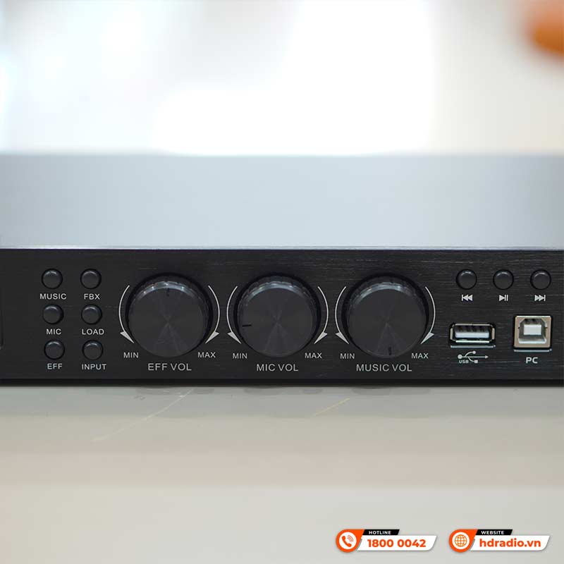Vang số AM 9800 Pro, Chống Hú, Echo Reverb, Cổng Quang, ARC-3