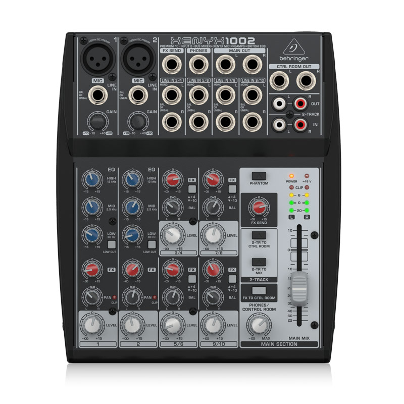 Bàn Mixer Behringer Xenyx 1002, 2 kênh, Analog, 10 Inputs, 2 Bus