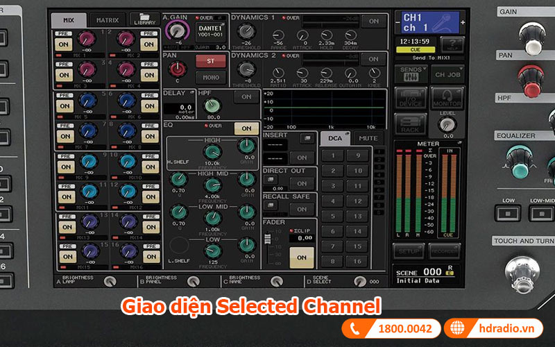 Giao diện chọn kênh mixer Yamaha QL1