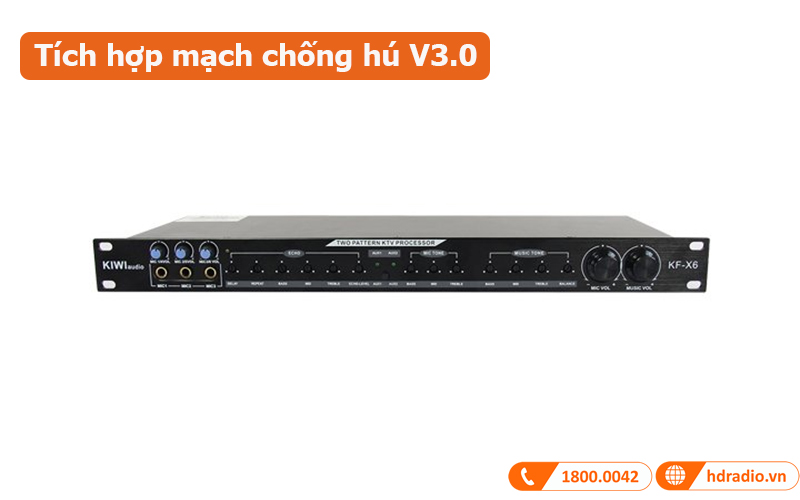 Vang cơ Kiwi KF-X6 tích hợp mạch chống hú V3.0