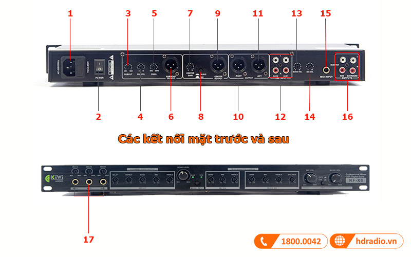 Kết nối vang cơ Kiwi KF X8