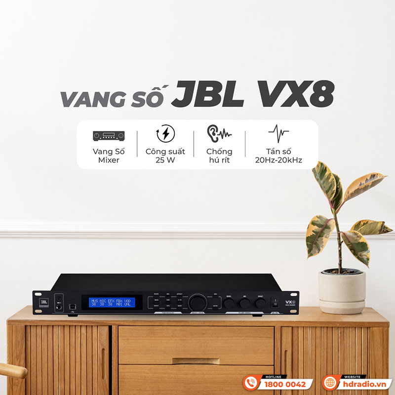 Vang số JBL VX8 chính hãng Ba Sao, Chống hú Rít, 6CH, DSP, Optical-11