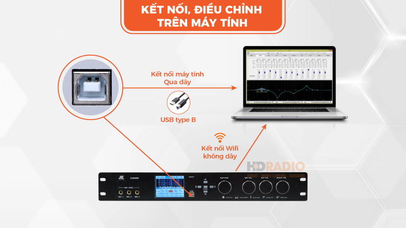 Vang số JKaudio X9000 chỉnh trên máy tính