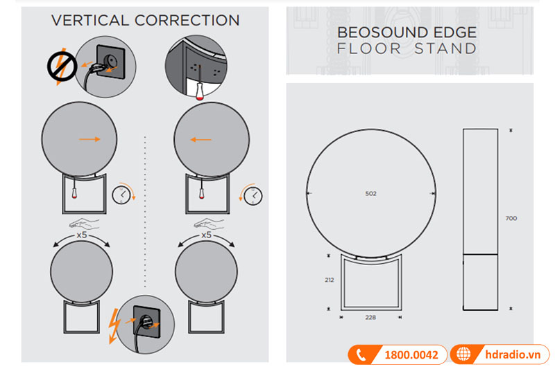 Hướng dẫn sử dụng chân đế loa B&O Beosound Edge Floor Stand