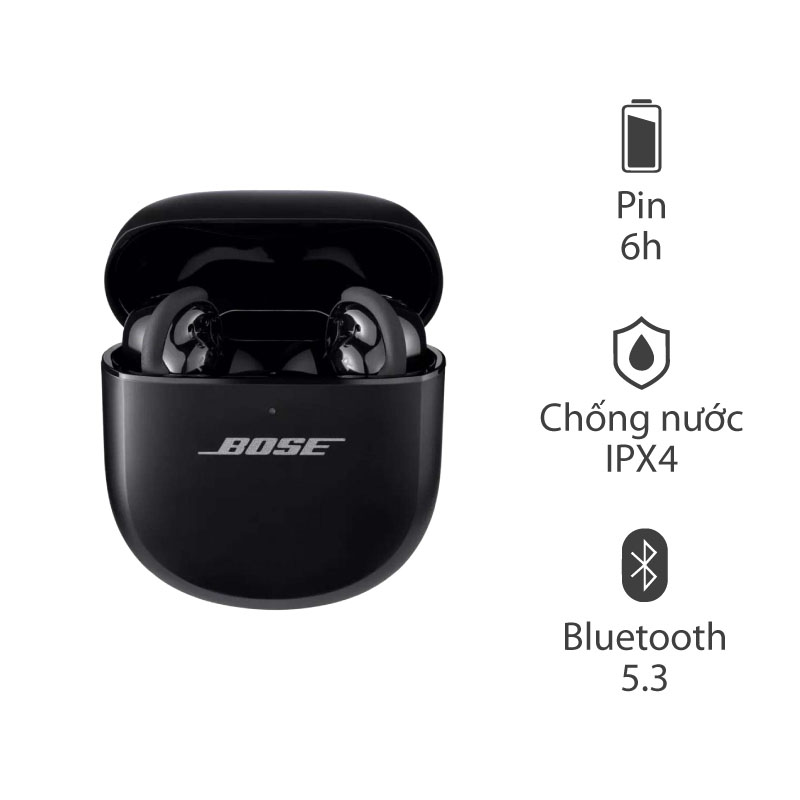 Tai Nghe Bose QuietComfort Ultra Earbuds 2 (Bluetooth 5.3, Pin 6 Giờ, Chống Nước IPX4)
