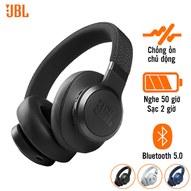 Tai Nghe JBL Live 660NC (Chụp Tai, Chống Ồn, Pin 50 Giờ, Bluetooth 5.0)