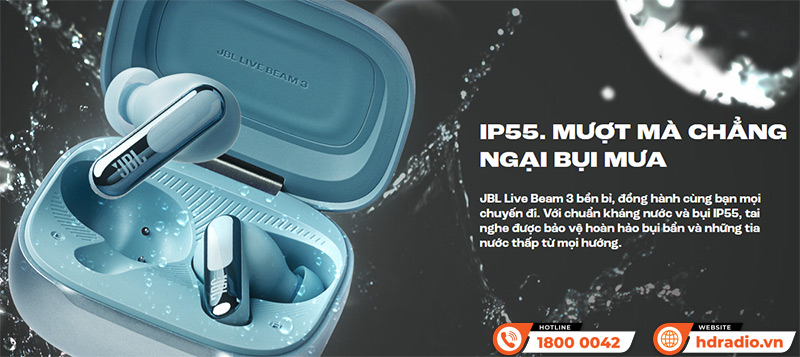 Tai nghe JBL Live Beam 3 chính hãng chống nước mạnh mẽ