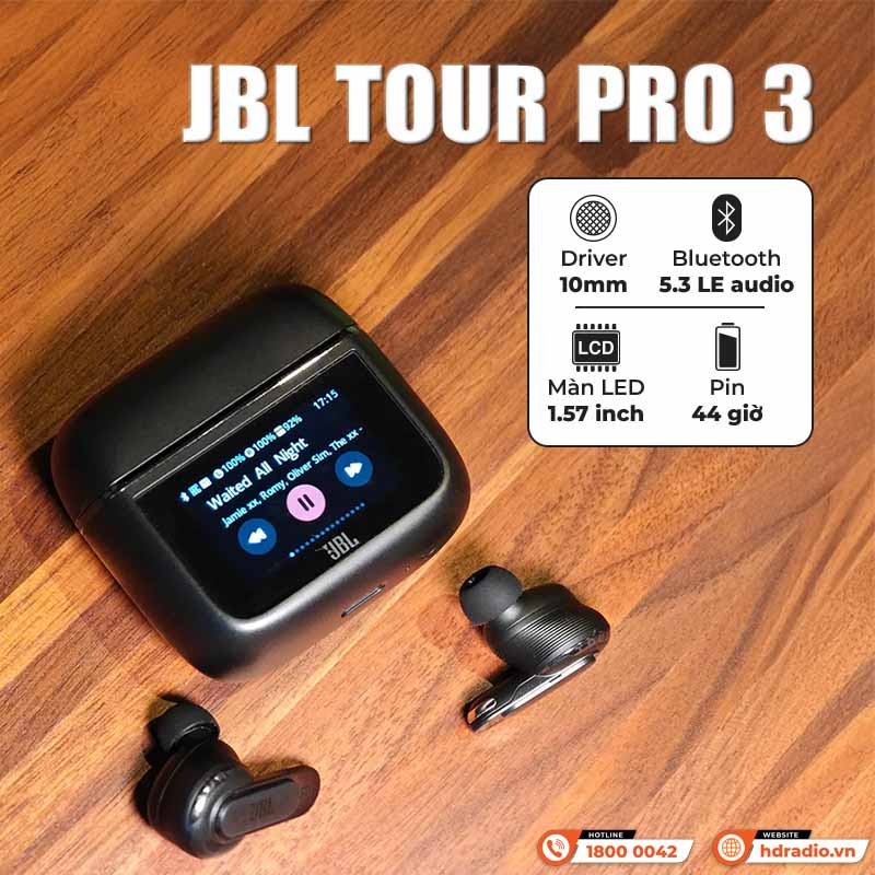Tai nghe JBL Tour Pro 3 (Không Dây, Chống Ồn, Bluetooth 5.3, Pin 44 Giờ, Màn hình cảm ứng)-25