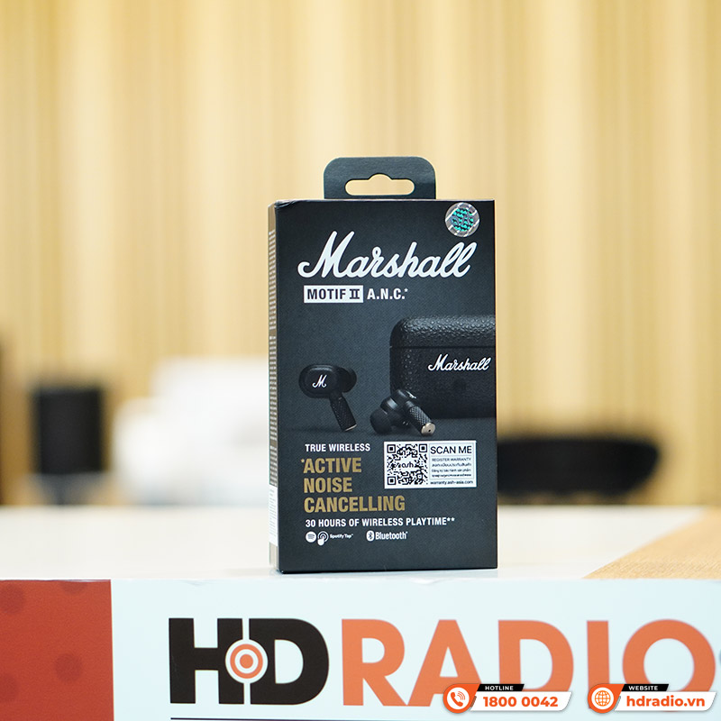 Tai Nghe Không Dây Marshall Motif II (2) A.N.C, Chống Ồn, Pin 6 Giờ, Chống Nước IPX5, Bluetooth 5.3-1