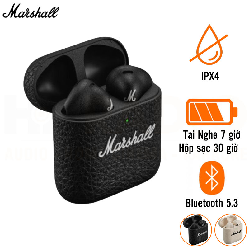 Tai Nghe Không Dây Marshall Minor IV, Pin 31 Giờ, Chống Nước IPX4, Bluetooth 5.3