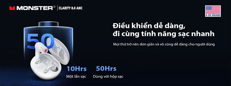 Tai nghe bluetooth Monster Clarity 8.0 ANC