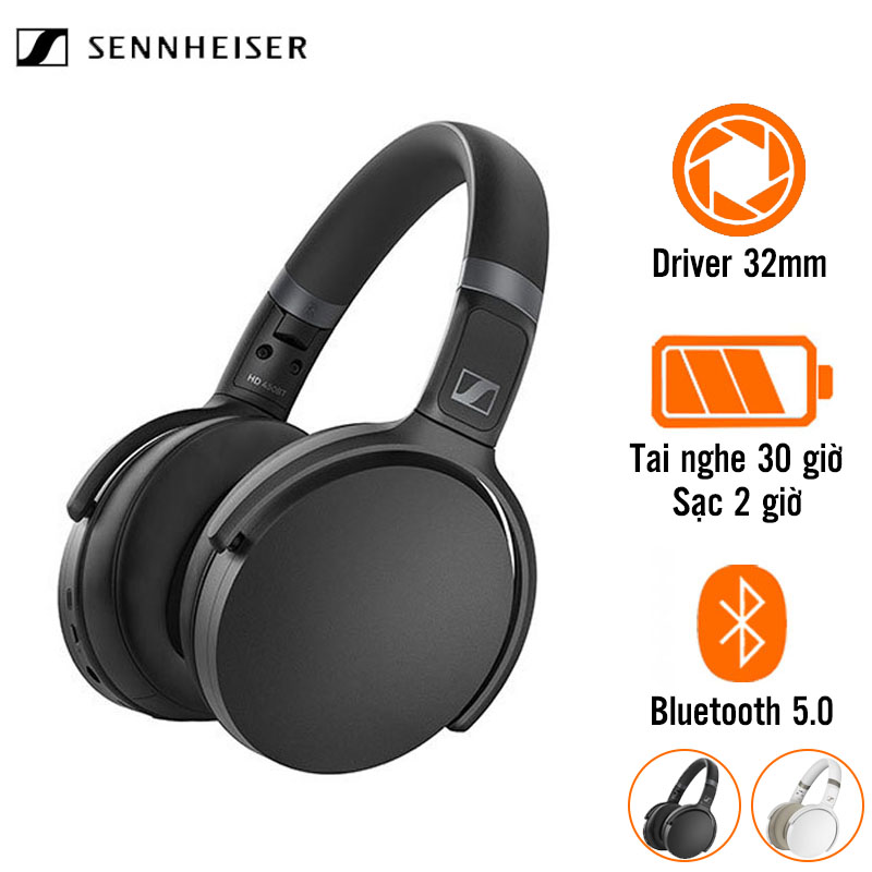 Tai Nghe Sennheiser HD 450BT (Chụp Tai, Chống Ồn, Pin 30 Giờ, Bluetooth 5.0)