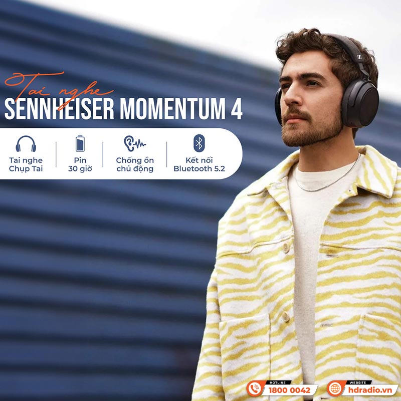Tai Nghe Sennheiser Momentum 4 Wireless (Chụp Tai, Chống Ồn, Pin 60 Giờ, Bluetooth 5.2)-1