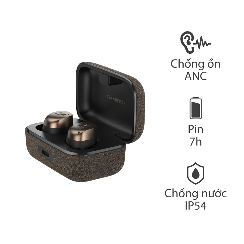 Tai nghe Sennheiser Momentum 4 True Wireless (Không dây, Chống ồn ANC, Pin 37.5H, IP54, Bluetooth 5.4, Hỗ trợ sạc không dây Qi)