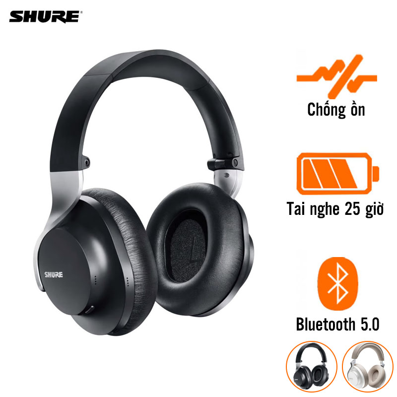 Tai Nghe Shure Aonic 40 (SBH1DYBK1-A) Chụp Tai, Chống Ồn, Pin 25h