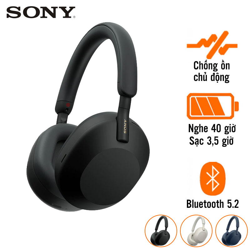 Tai Nghe Sony WH-1000XM5 (Chụp Tai, Chống Ồn, Pin 40 Giờ, Bluetooth 5.2)