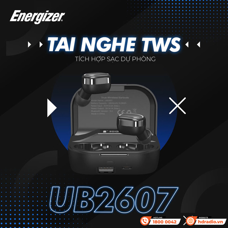 Tai nghe Energizer TWS - UB2607