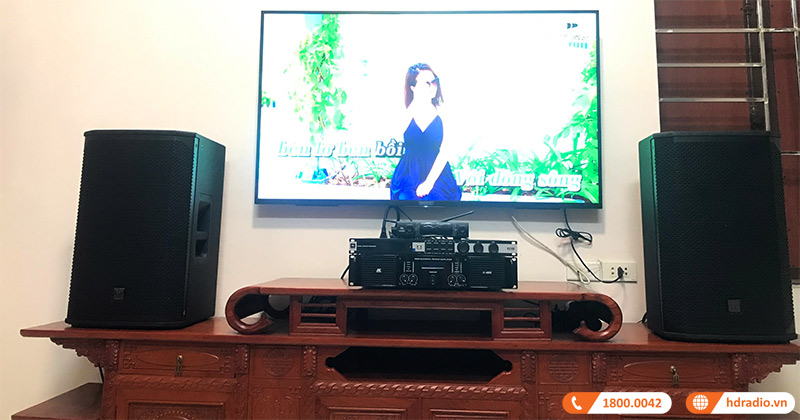 Lắp dàn karaoke 65 triệu cho anh Bình ở Gia Lâm, Hà Nội (Loa Electro Voice EV EKX12, vang số JBL KX180A, đẩy JK H4800, micro JBL VM300)