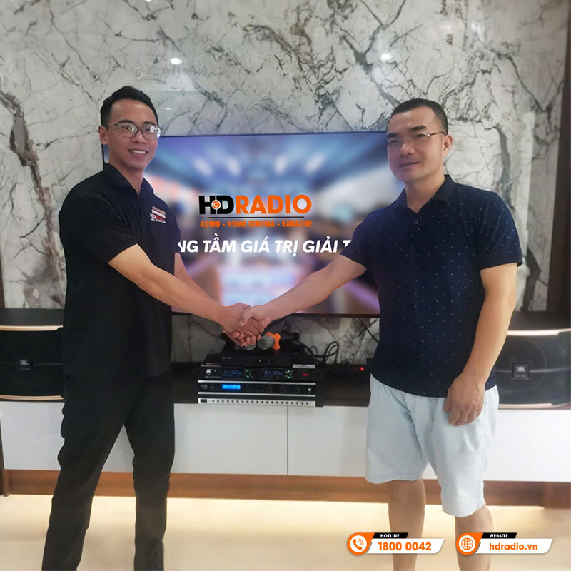 Lắp đặt Dàn karaoke JBL gia đình GD07 cho anh Nghĩa ở Quận Long Biên, Hà Nội