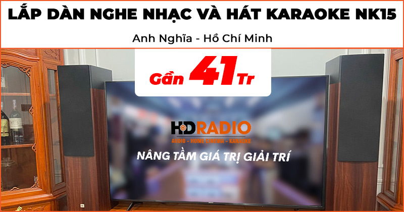 Lắp đặt Dàn nghe nhạc và hát karaoke NK15 chất lượng trị giá gần 41 triệu đồng cho anh Nghĩa ở Thủ Đức, Hồ Chí Minh (JBL Stage A180, Cambridge AXR100, JKaudio X6000 Plus, K300)