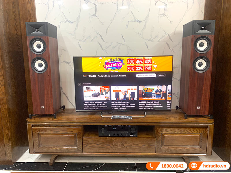 Ảnh thực tế amply Denon DRA-800H tại công trình dàn nghe nhạc của anh Quang ở Nam Từ Liêm, Hà Nội