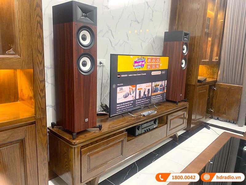 Ảnh thực tế amply Denon DRA-800H tại công trình dàn nghe nhạc của anh Quang ở Nam Từ Liêm, Hà Nội