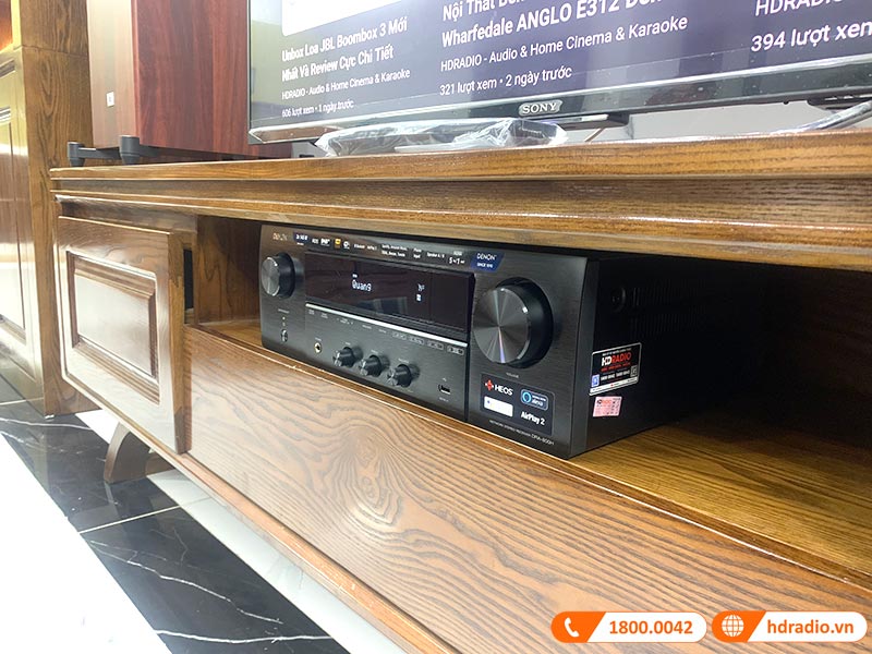 Ảnh thực tế amply Denon DRA-800H tại công trình dàn nghe nhạc của anh Quang ở Nam Từ Liêm, Hà Nội
