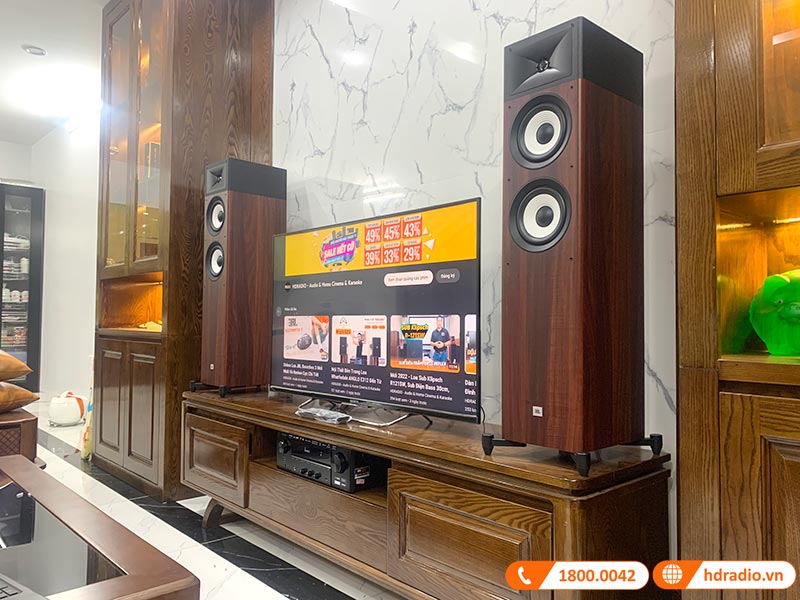 Ảnh thực tế amply Denon DRA-800H tại công trình dàn nghe nhạc của anh Quang ở Nam Từ Liêm, Hà Nội