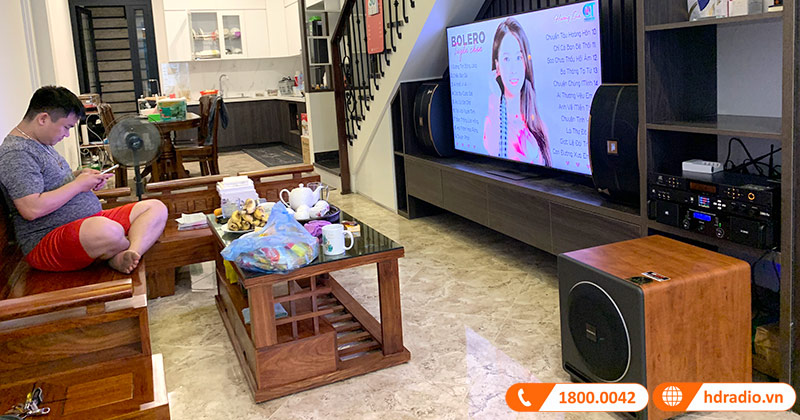 Lắp dàn Karaoke gia đình Cực Hay trị giá hơn 42 triệu đồng cho anh Sơn ở Long Biên, Hà Nội (JKaudio X6000 Plus, JKaudio H2400, JBL Pasion 10A, Paramax MK SUB 30, JKaduio B5 Plus)