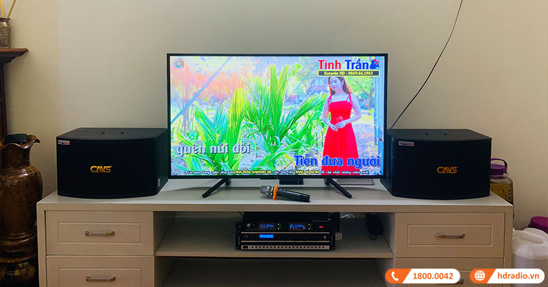 Lắp dàn karaoke anh Toàn ở Bắc Từ Liêm, Hà Nội (Loa CAVS LF710, Đẩy liền vang Kiwi PD 8000 , Micro JKAudio K300)