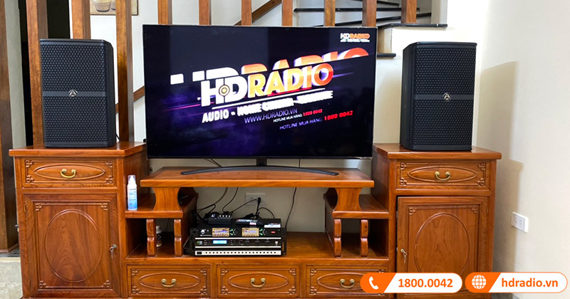 Lắp đặt dàn karaoke Wharfedale HK30 Chất Lượng trị giá hơn 42 triệu đồng cho anh Tuấn ở Hà Đông, Hà Nội (Wharfedale WH10 NEO, Kiwi PD8000, JKaudio K300)