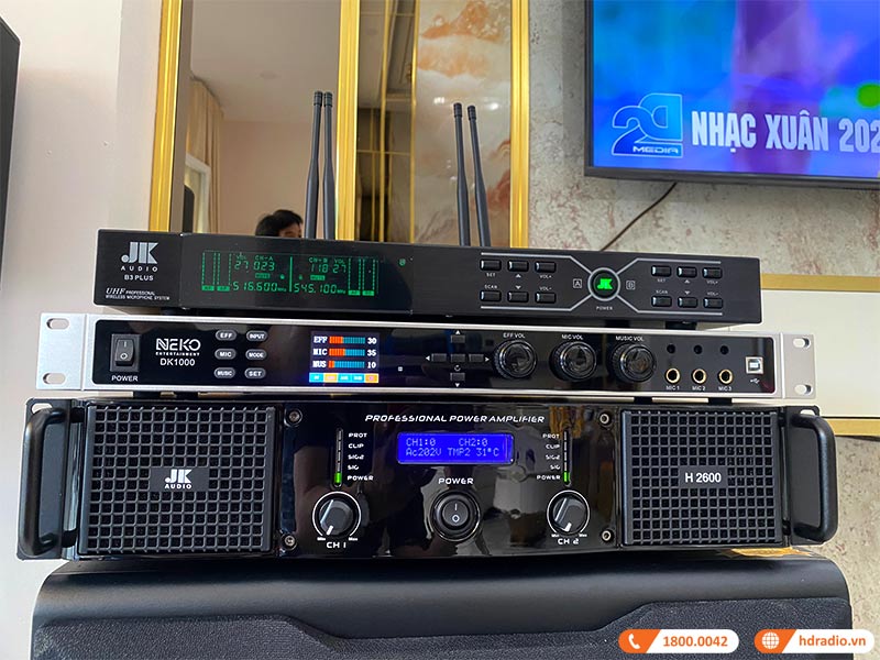 Dan karaoke gia dinh chi Ngoc