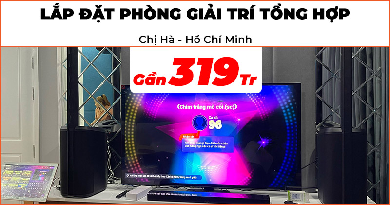 Lắp đặt hệ thống giải trí tổng hợp trị giá gần 319 triệu đồng cho chị Hà ở Bình Chánh, TP.Hồ Chí Minh (Bose L1 Pro16, JKaudio X9900 Pro, K800, Bose Smart Soundbar 900, Surround Speaker 700, Bass Module 700, Viewsonic X1000-4K Plus, Grandview CB-MI120)