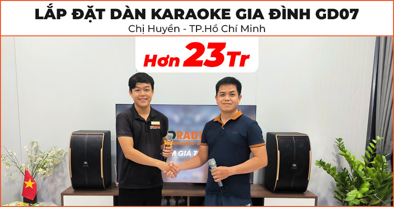 Lắp đặt Dàn karaoke JBL GD07 trị giá hơn 23 triệu đồng cho gia đình chị Huyền ở Quận 2, Hồ Chí Minh (JBL Pasion 10, Kiwi PD8000, JKAudio K300)