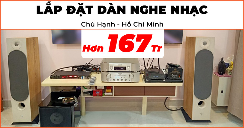 Lắp đặt Dàn Nghe Nhạc chính hãng trị giá hơn 167 triệu đồng cho chú Hạnh ở Quận Gò Vấp, TP.Hồ Chí Minh (Focal Chora 826, Marantz PM8006, ND8006, sub REL T9X, Kiwi S803A, Dune HD Pro Vision 4K Solo)