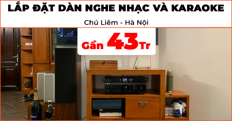 Lắp đặt Dàn nghe nhạc và karaoke trị giá gần 43 triệu đồng cho chú Liêm ở Quận Cầu Giấy, Hà Nội (JBL Stage A180, Denon PMA-900HNE, JKaudio X6000 Plus)