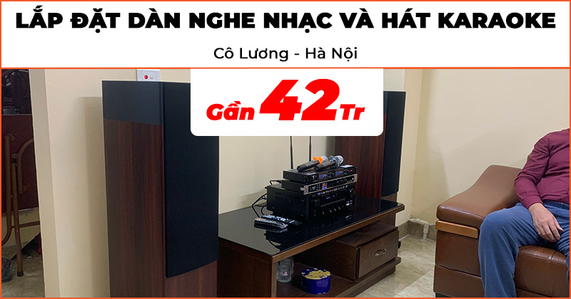 Lắp đặt Dàn nghe nhạc và hát karaoke cực hay trị giá gần 42 triệu đồng cho cô Lương ở Thanh Trì, Hà Nội (JBL Stage A190, Denon DRA-800H, Neko DK1000, JKaudio K300)