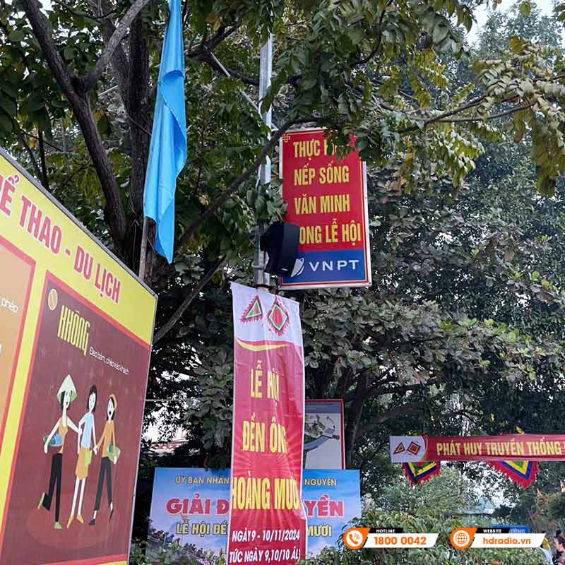 Hệ thống âm thanh thông báo tại đền Ông Hoàng Mười ở Nghệ An