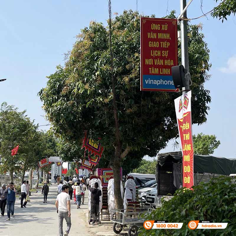 Hệ thống âm thanh thông báo tại đền Ông Hoàng Mười ở Nghệ An