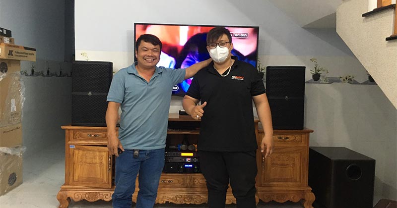 Lắp dàn karaoke HDR68 60tr anh Vinh ở Biên Hoà, Đồng Nai (Loa Wharfedale WH12 NEO, Đẩy JKAudio H2600, Micro JKAudio B9, Vang JK X6000 Plus)