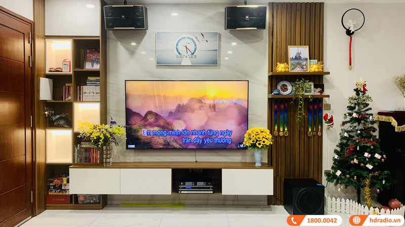 Lắp dàn karaoke anh Thanh ở KDT Gamuda, Hoàng Mai, Hà Nội (Loa Pasion 10, Đẩy liền vang Kiwi PD8000, Micro JK K300, Sub Listensound LS12A)