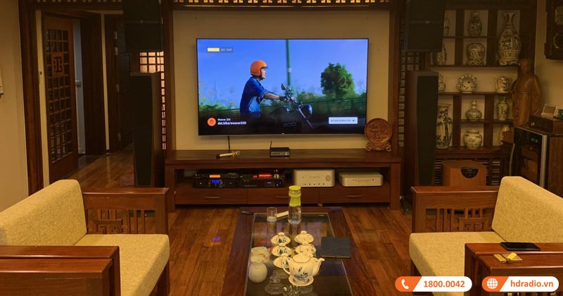 Lắp dàn karaoke cao cấp trên 80tr cho anh Tuấn ở Ba Đình, Hà Nội (Loa Wharfedale WH12 NEO, Công Suất JK H2800, Vang JK X9900 Pro, Micro JK B9, KIWI S803A)