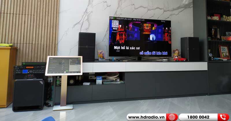 Lắp dàn karaoke cô Hạnh ở Khương Đình, Thanh Xuân, Hà Nội (Loa Wharfedale WH10, JKaudio X8000, Đẩy Wharfedale CPD2600, JKAudio H2600, Sub Polk Audio HTS10, Đầu ViệtK Pro 4TB, Màn VietK 22 Inch)