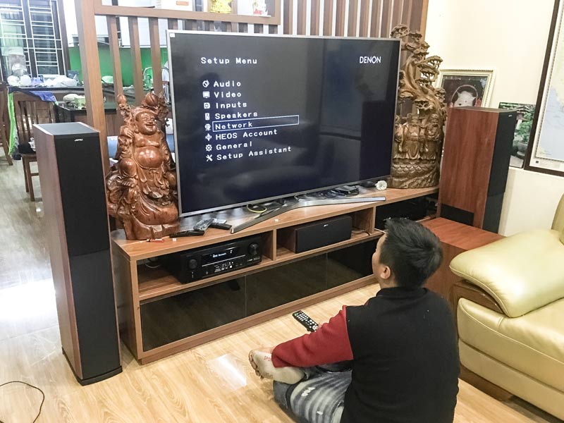 Lắp đặt bộ âm thanh nghe nhạc xem phim cho anh Linh Long Biên, Hà Nội
