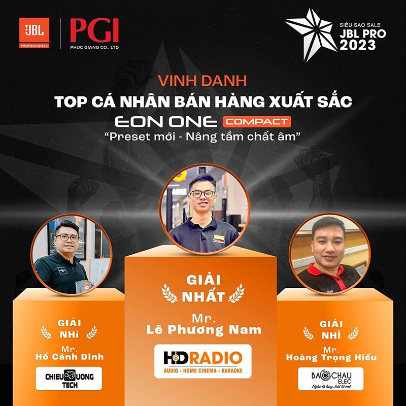 HDRadio đạt Giải Nhất Cuộc Thi Bán Loa JBL Chính Hãng do PGI Tổ Chức HDRadio đạt Giải Nhất Cuộc Thi Bán Loa JBL Chính Hãng do PGI Tổ Chức