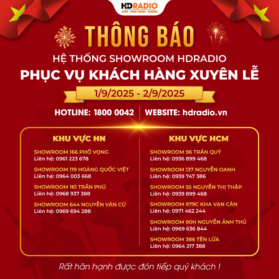 HDRadio Phục Vụ Khách Hàng Xuyên Dịp Lễ Quốc Khánh 2/9
