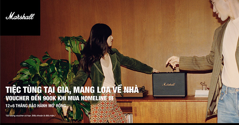 Khuyến Mãi Marshall Cuối Năm: Tiệc tùng tại gia Mang loa về nhà (Nhận ngay Voucher lên đến 900K và thêm 6 tháng bảo hành khi mua sản phẩm Marshall Tại HDRADIO)