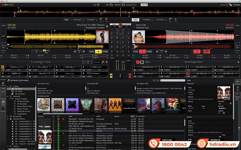 giao diện phần mềm Mixvibes
