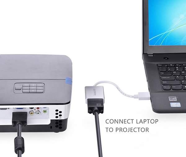 laptop không có khe cắm kết nối với máy chiếu