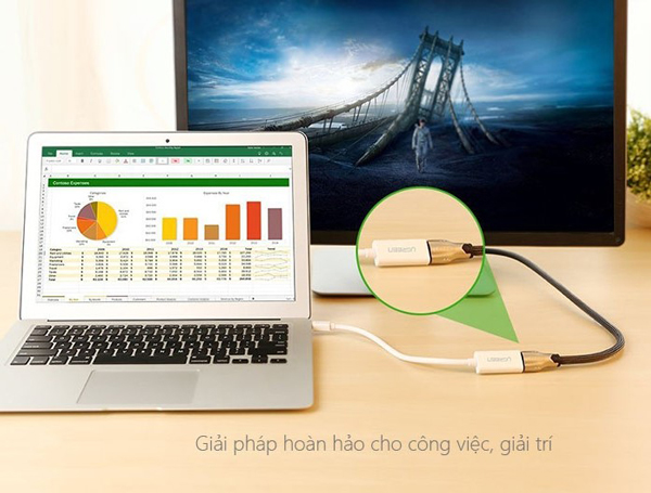 laptop không có khe cắm kết nối với máy chiếu
